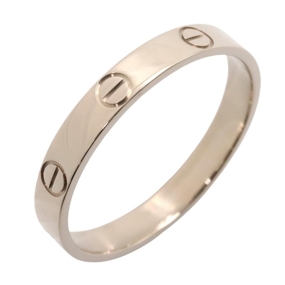 Cartier Mini Love Ring, 18K White Gold (18KWG), Silver Tone, B4085100 (Men's/...
